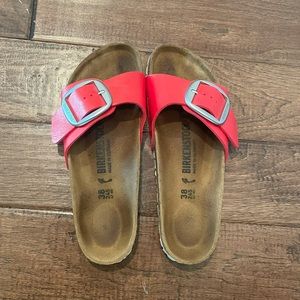 Birkenstock’s Madrid big buckle in red